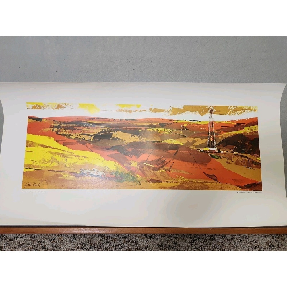 John Moodie for Gulf Oil Corp. "Northeastern Utah" 24x12 Lithograph Print